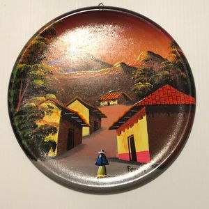 Hand Painted Wood Plate